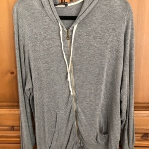 Brandy Melville Gray Zip Hoody One Size